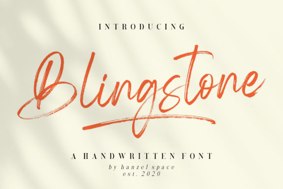 Blingstone Font: A Brushed Script for Organic Branding
